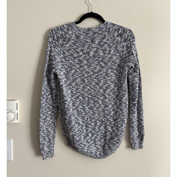 NWT J McLaughlin XS Martie Raglan Sleeve Crewneck Sweater Knit Navy White Preppy - Picture 4 of 5